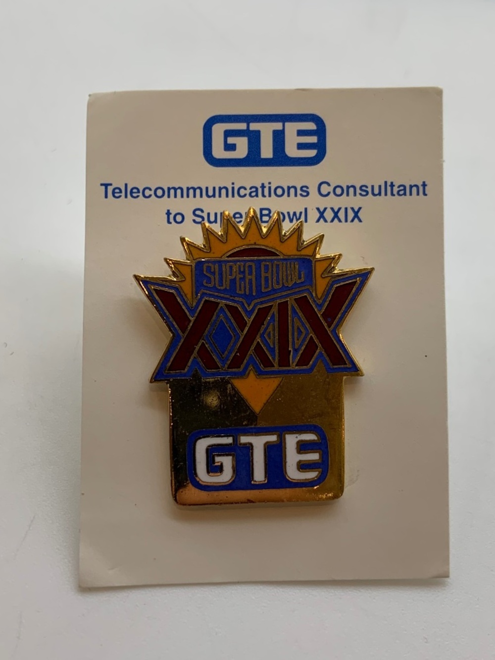 Super Bowl XXIX Football GTE Telecommunications Collectible Lapel Pin